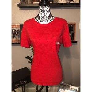 “Happy” Slogan Breast Pocket Tee